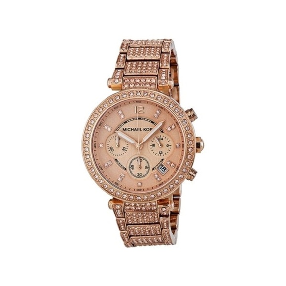 Michael Kors Accessories - LOWEST! Michael Kors crystal rose gold watch
